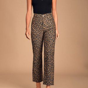 Ribcage Leopard Print Corduroy Jeans